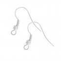 Earrings hook silver color 20mm 10pz