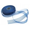 Blue Bordered Organza Ribbon 1.5 cm