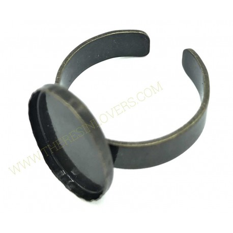 Adjustable ring base with bezel 18x13 mm